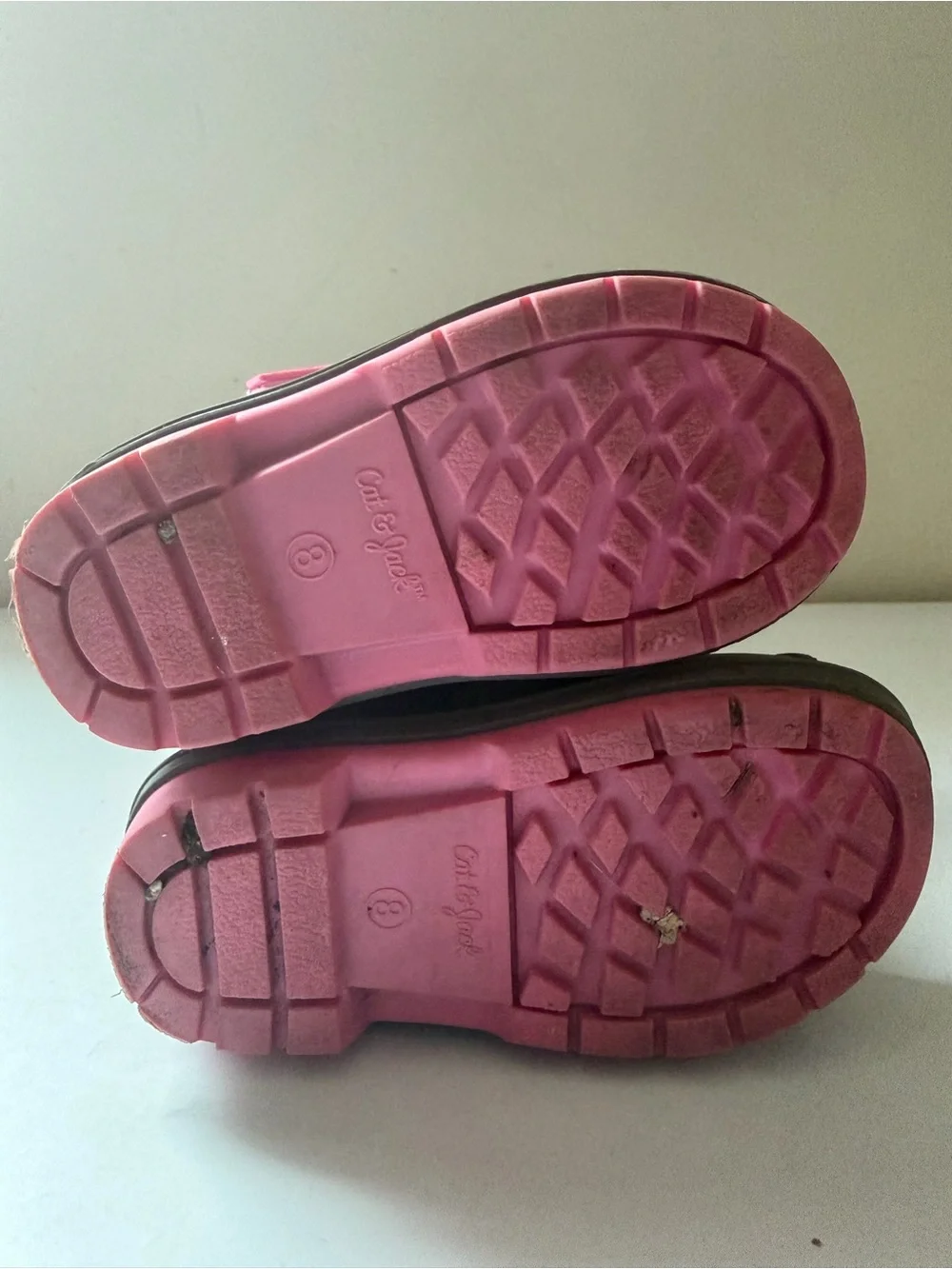 Cat & Jack Pink and Gray Kids Snow Boots with Faux Fur Cuff